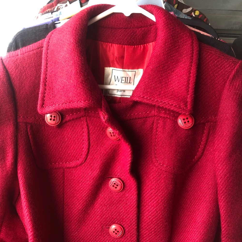Vintage wool long winter coat